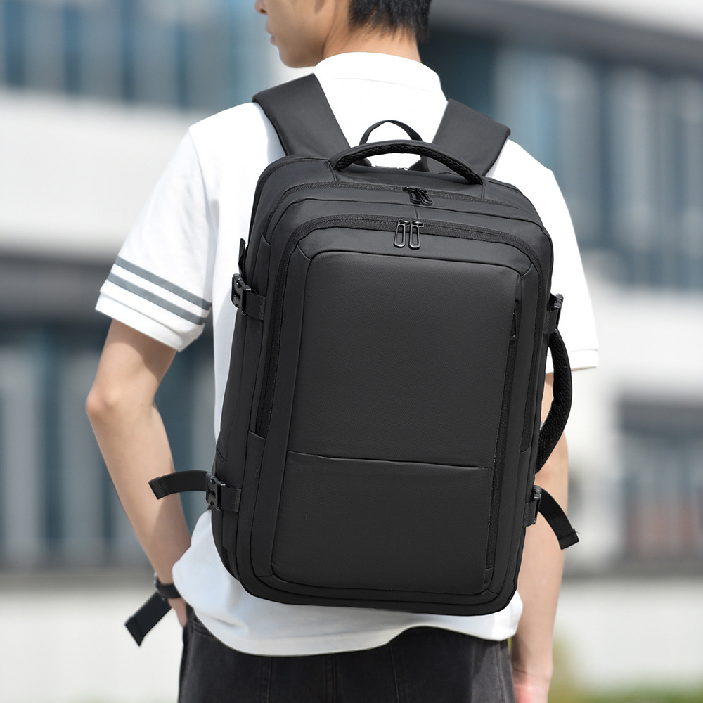 Mochila simple expandible 2025 bolsa de viaje portátil de gran capacidad bolsa de computadora de negocios de 17 pulgadas mochila de embarque