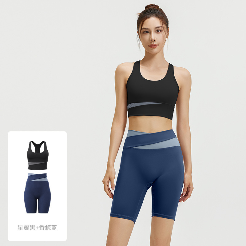 聚衣堂色合わせレジャースポーツスーツ通気性フィットネススーツ高弾裸感ヨガスーツ女性|undefined