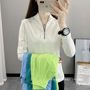 F5T Quick-Drying Clothing Women's Long-Sleeved Slimming Look Sports Outdoor Summer New Running Mountaineering Square Dance Quick-Drying Clothing Light and Thin