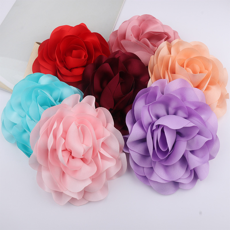 Korean Dongdaemun Fabric Camellia Flower Brooch Large Flower Stage Brooch Corsage Shoe Flower Head Flower Women's Accessories