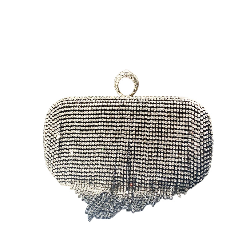 Elegante pochette da sera con strass e nappe per donna_voghion.com