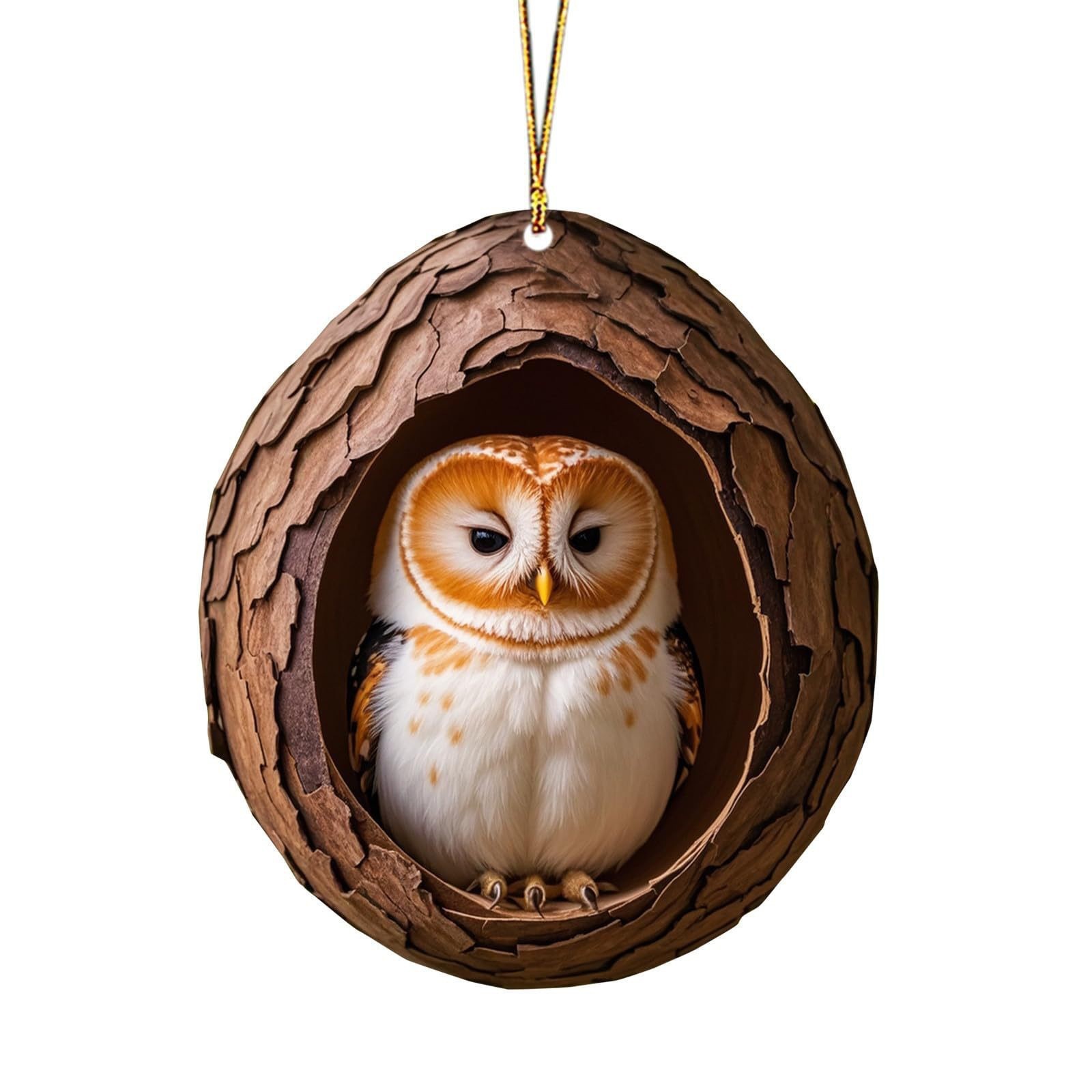 Nuevos búhos transfronterizos perros decoraciones de Navidad colgantes de árbol de Navidad colgantes de impresión plana 2D acrílico