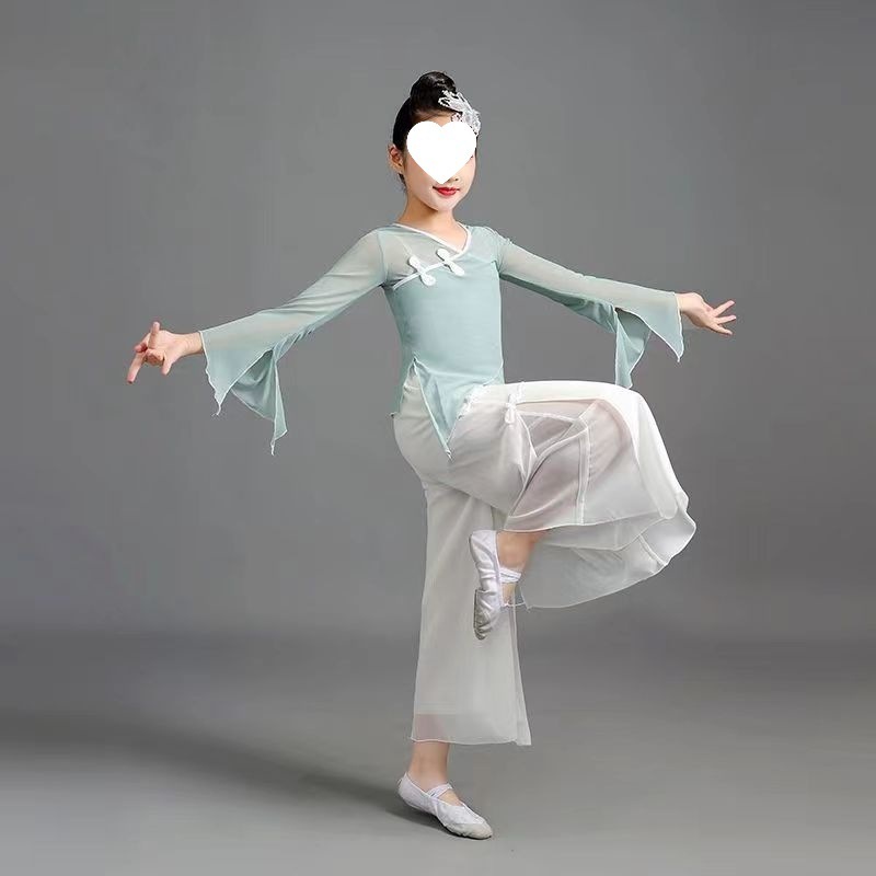 S儿童身韵纱衣艺考古典舞中国舞服女童超仙练功服演出民族舞蹈服|undefined