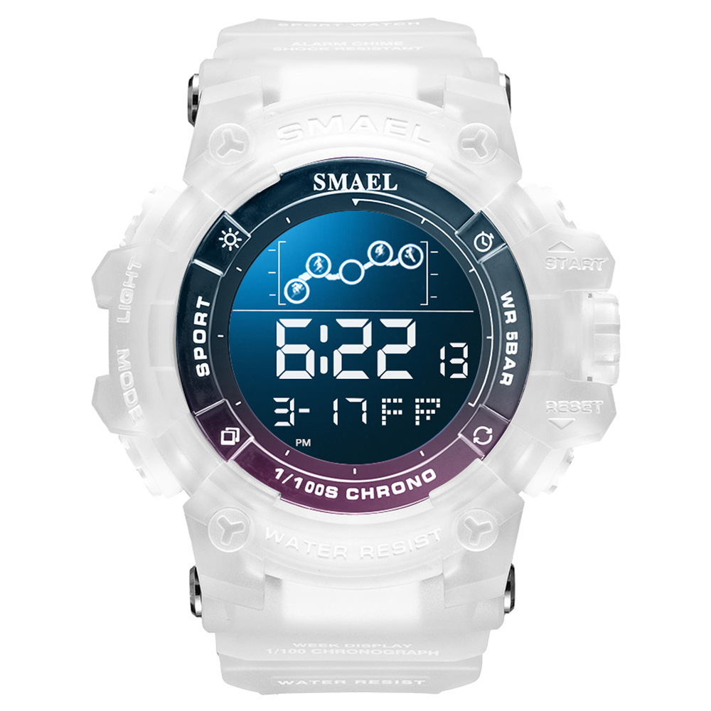 Smael Smar 8082 reloj electrónico estudiante deportes gran dial impermeable multifuncional pantalla única reloj electrónico