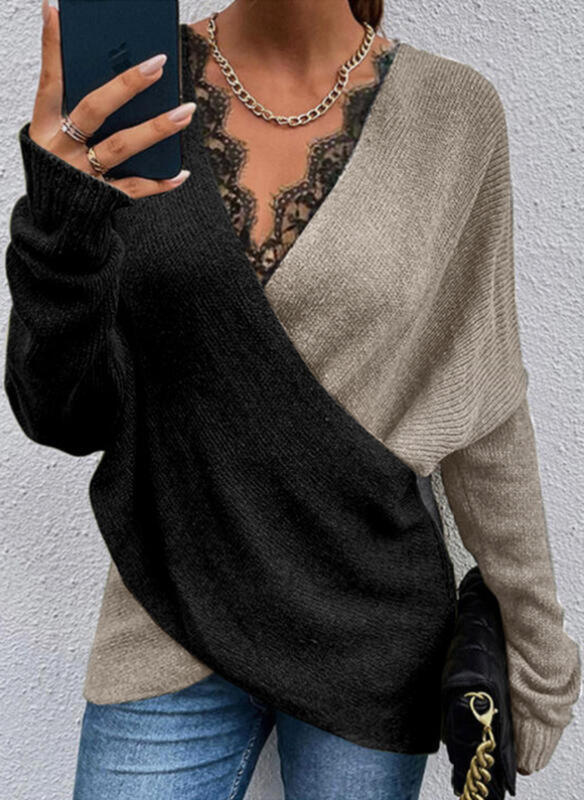Women's Knitwear Long Sleeve Sweaters & Cardigans Vacation Color Block display picture 5