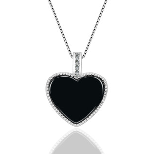 Natural A Jade Mocui Love Jade Pendant S925 Silver Inlaid Ice Pendant Fashion Women's Jewelry