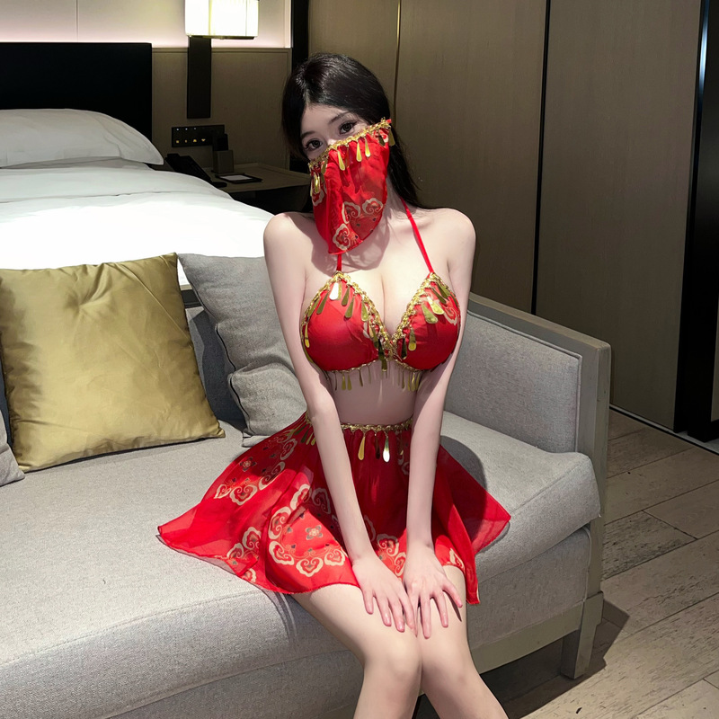 Sexy sexy lingerie Dunhuang Apsara dance concubine exotic Han clothing bronzing tube top perspective suit plus size underwear