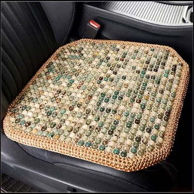 Cool pad | waist seat cushion, summer cooling - crocheted-beige-square-cushion