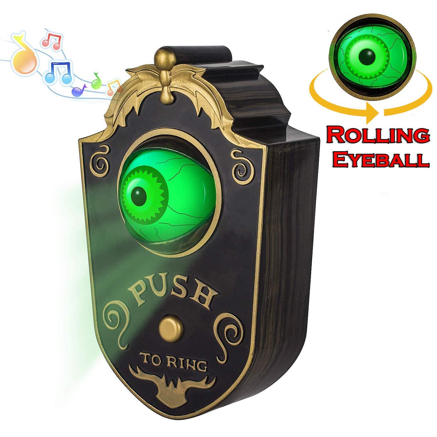 Halloween Doorbell One-Eyed Glowing Horror Sound Decoration Bar Secret Room Haunted House Trick Props Cross-Border Exclusive Supply