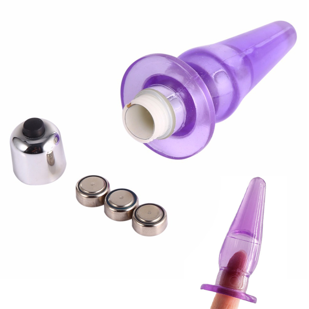 Vibrating Anal Plug with Finger Sleeve Design, TPE, Blue, Adult Unisex — detail image 15