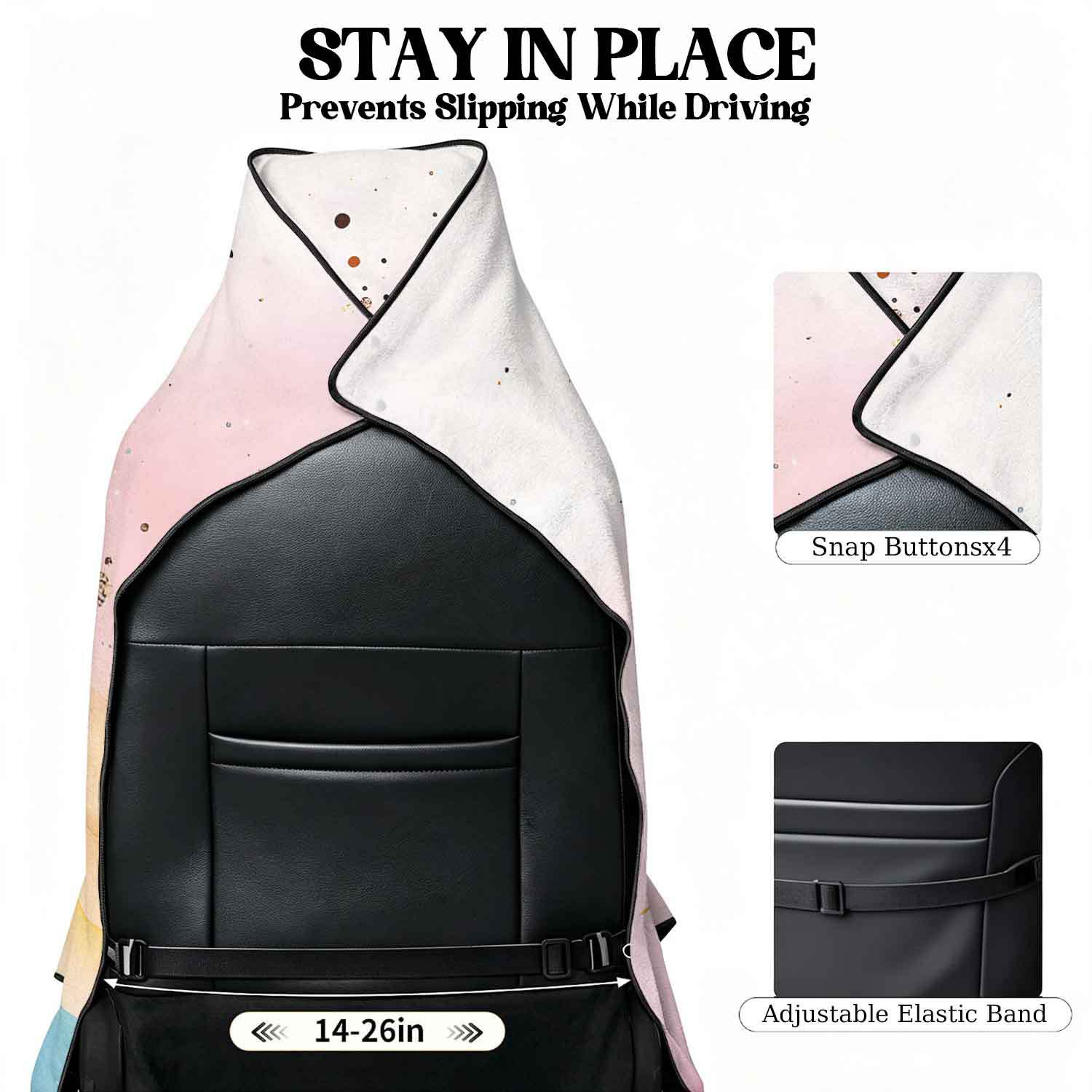 Printed bath towel and car seat cover 2-in-1, ultra-fine fiber outdoor beach and car dual-use universal seat cushion