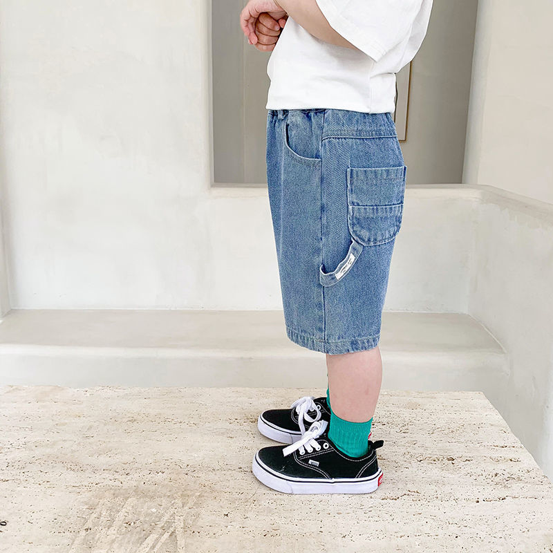 Nueva moda de verano para niños pantalones cortos jeans para niños pantalones delgados para niños pantalones sueltos de verano