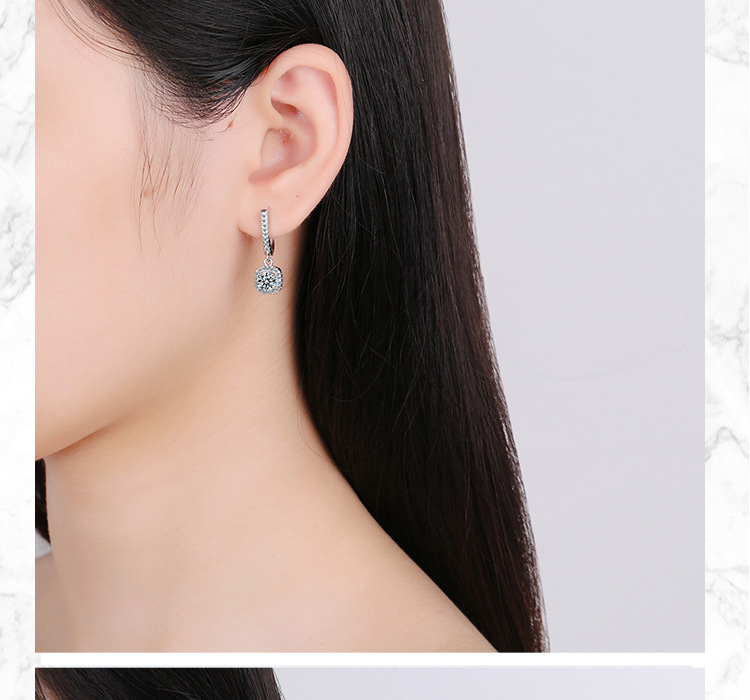 1 Pair Fashion Square Copper Plating Zircon Drop Earrings display picture 3