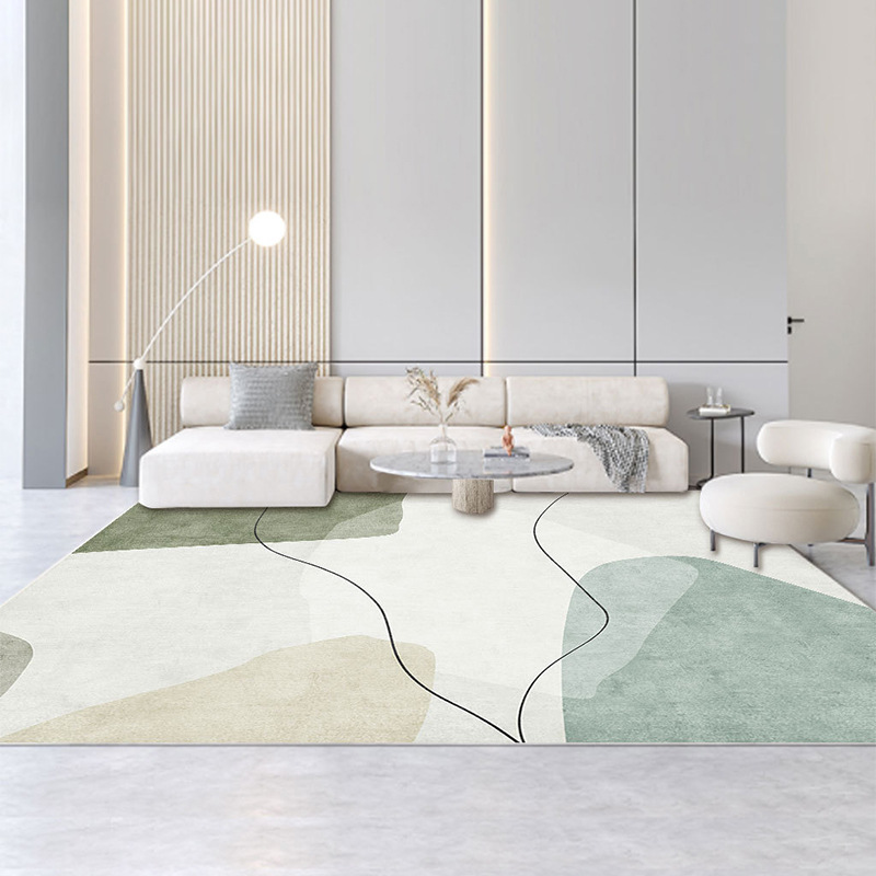 Alfombra de la sala de estar de estilo japonés alfombra nórdica geométrica alfombra de lujo ligero cubierta completa habitación en casa dormitorio manta de noche