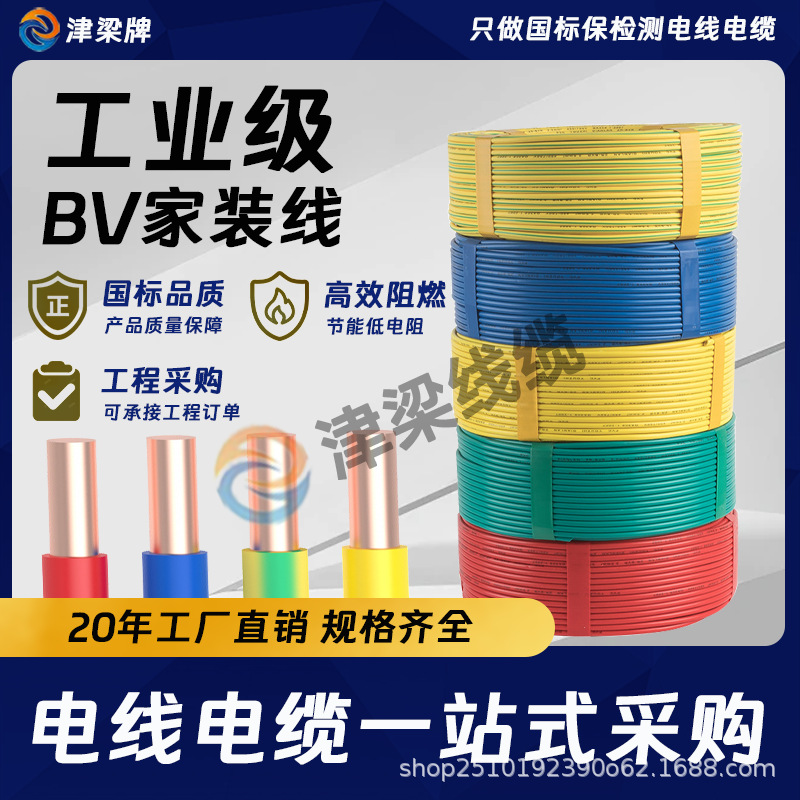 ZC-BV国标阻燃电线2.5/4/6/10平方家装开关插座电缆线工程电源线
