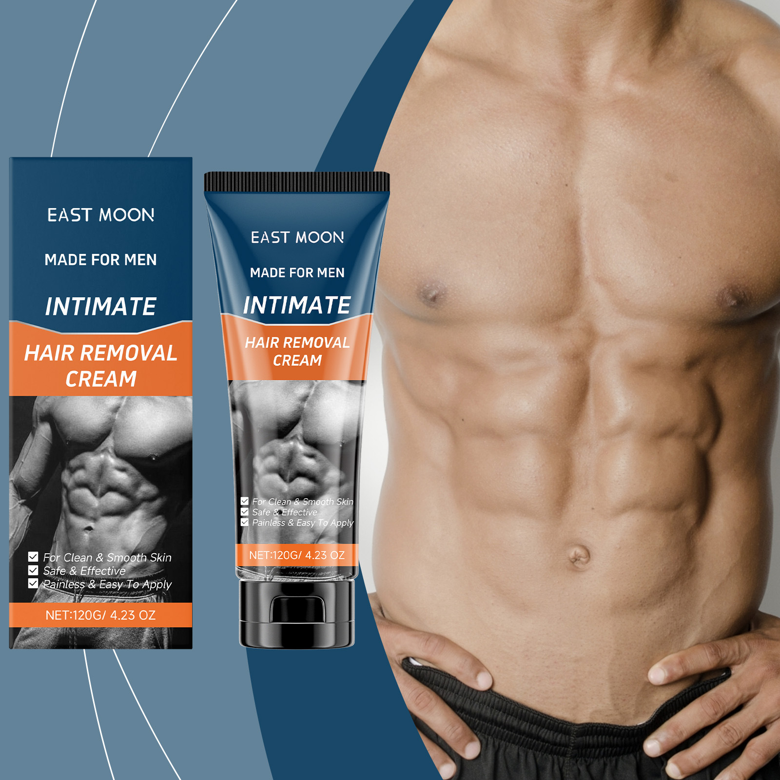 East Moon Men's Hair Removal Cream Men's Underarm Arm Whole Body Cleansing Smooth Moisturizing Gentle Hair Removal Cream