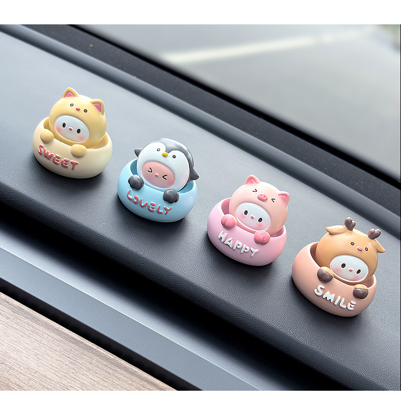 Car Ornaments, Cute Shaking Head Animal Dolls, Car Interior Accessories, Internet Celebrity Car Center Console, Car Decoration Supplies