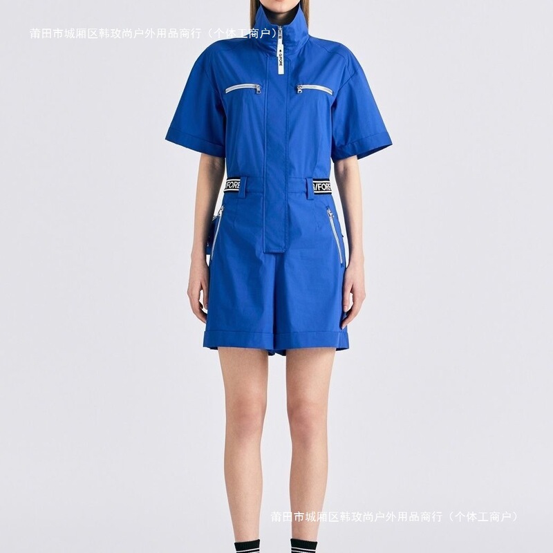 Golf Women's Short-Sleeved Jumpsuit 25 Summer Sports Versatile Slim Lapel Zipper Slim Quick-Drying Jumpsuit Shorts