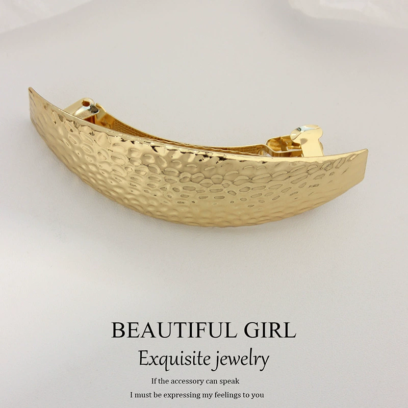 Заколка маленького дизайна элитная барретта, металлическая декоративная, золото или серебро, 9 см