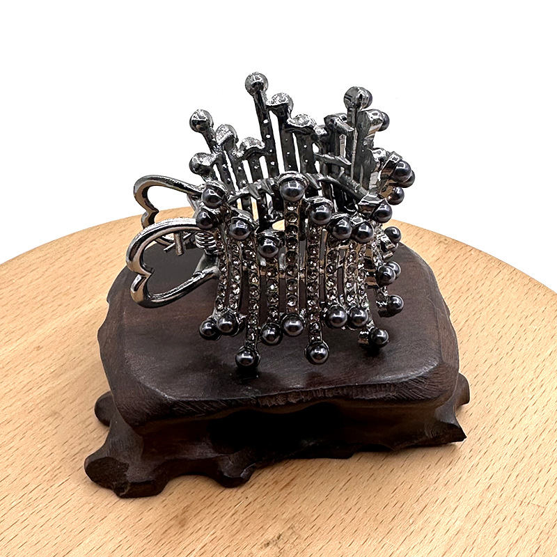 빅 웨이브 비즈 포니테일 클립 [블랙]