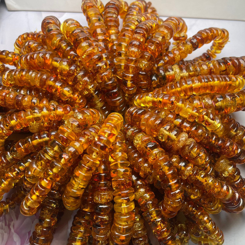 [Raw Ore Natural Amber Beeswax] Russian Huapu Ping An Buckle Bracelet Full Product Live and Shop Best Selling