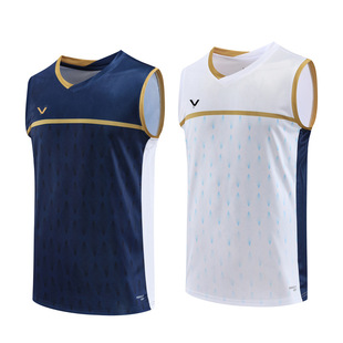 Adult Men's Sleeveless Badminton Suit Quick-drying Jersey Sleeveless Tennis Sports Training Competition Suit Printing 6508
