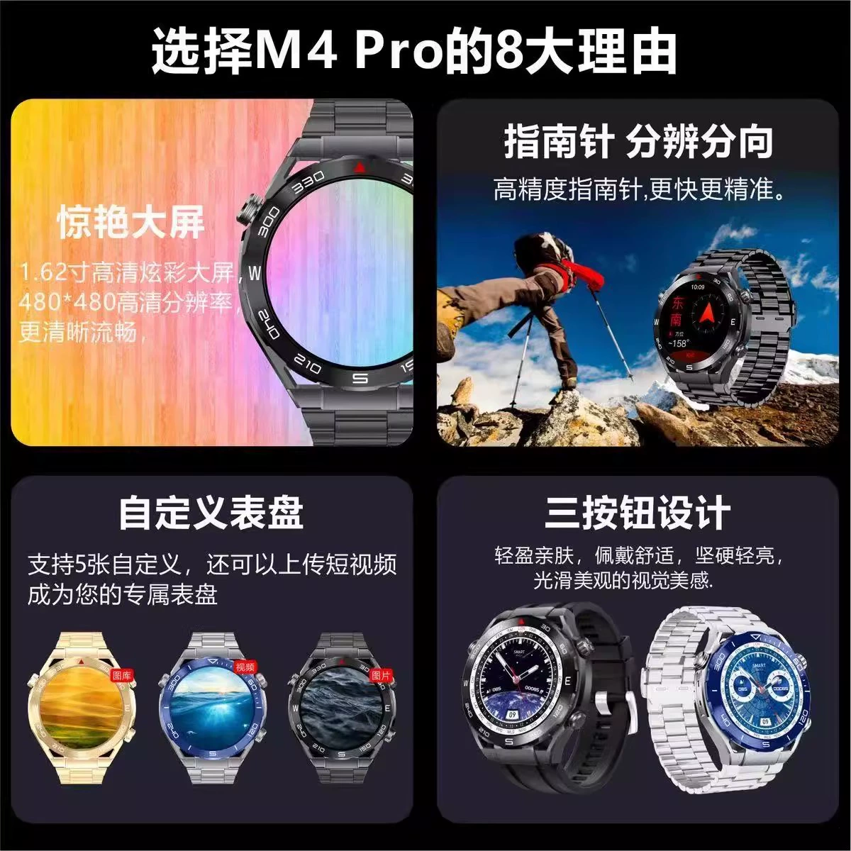 Смартфон HUAWE5G Android Watch Disc с большим экраном. Возможность подключения для загрузки данных о кислороде в крови, пульсе и спортивных часах.