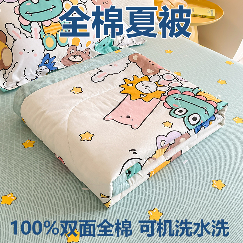 2025新款全棉40s斜纹环保印花夏被四件套