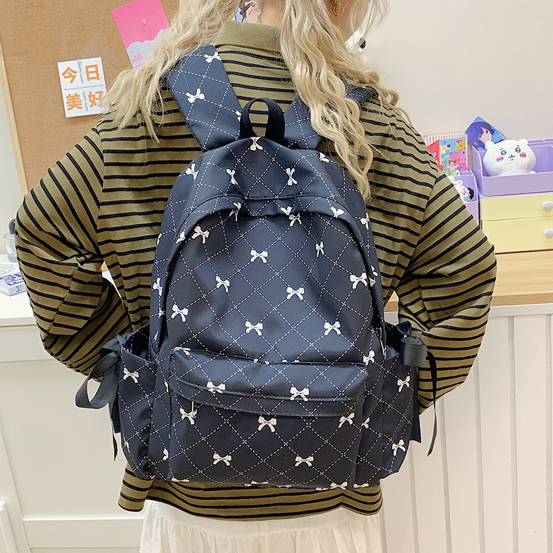 日系かばん女子大学生ファッションかわいい蝶結びバックパック|undefined