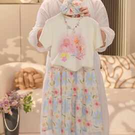 女童2026夏季薄款碎花公主裙印花休闲短袖两件套元气轻活风洋气潮