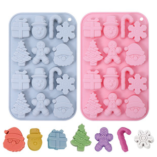 Spot 14-Piece Christmas Mold Baking Easy-Release Cake Mold Kitchen Baking Tools Silicone Mold Wholesale