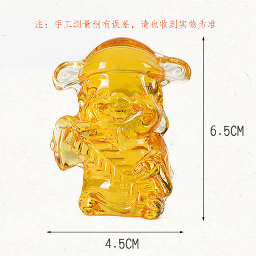 Factory direct sales crystal five-way God of Wealth, glass Jucai home decoration ornaments, opening gifts, living room decorations