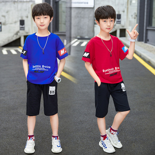 Children's Summer Sports Leisure Set - 2024 New Style, Two-Piece Short Sleeve Set for Big Kids, Korean Version Trendy