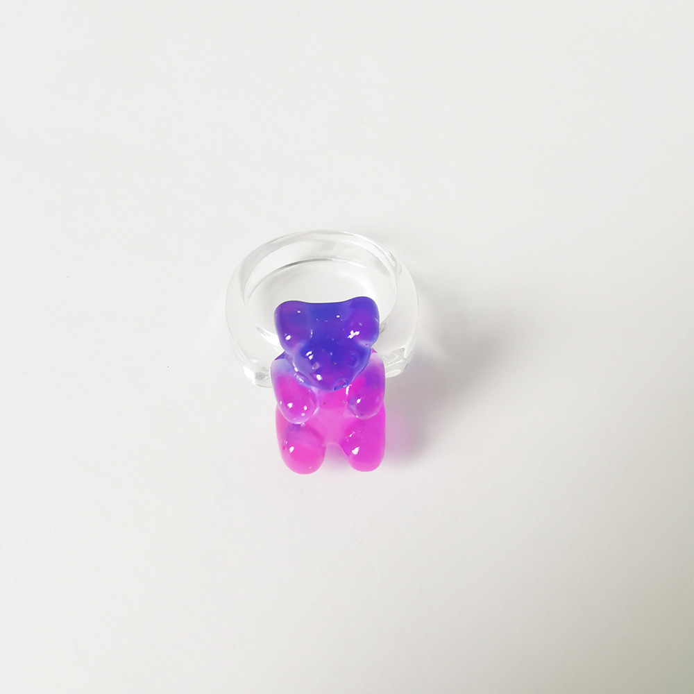 4g Weight Rings Classification 1 Piece Quantity Daily Occasion Acrylic Material Bear Pattern Women's Gender Cute Style Cute Bear Arylic Women's Rings 28