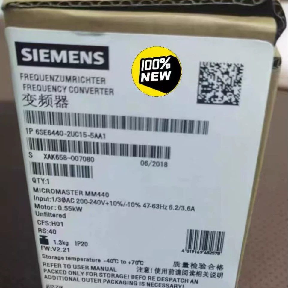 6SE6440-2UC15-5AA1 Преобразователь частоты Siemens MM440 0,55 кВт 200-240 В без фильтра