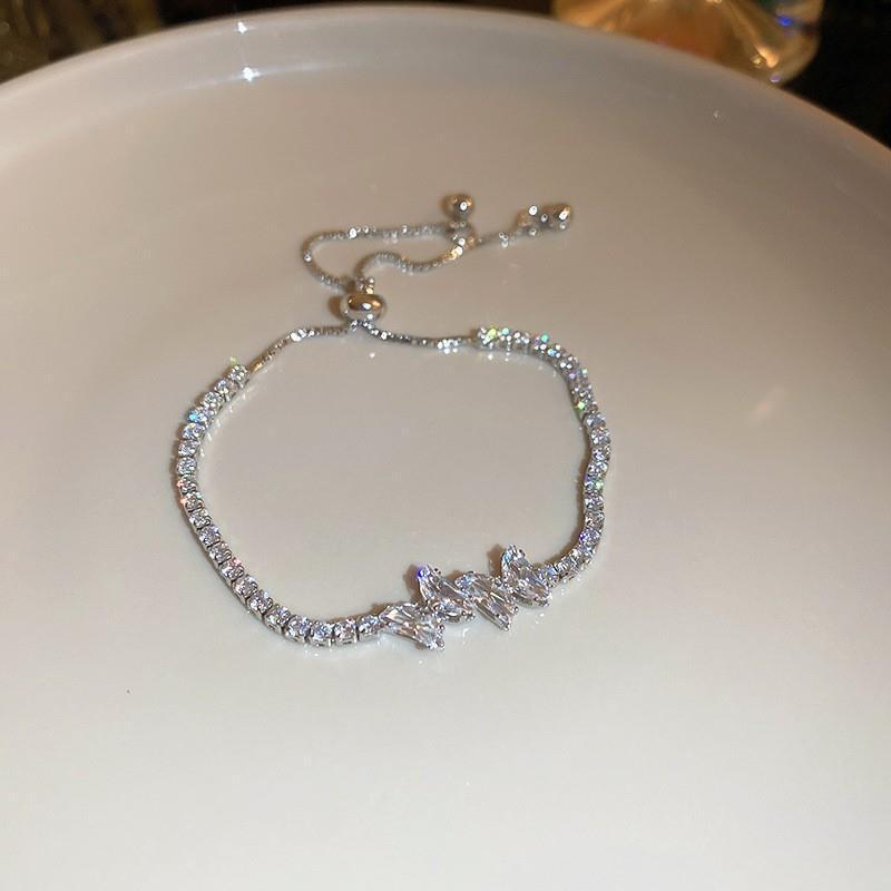 Oro real electrochapado circón Rosa fritillary flor pulsera elegante todo-fósforo pulsera luz lujo de alta calidad pulsera para las mujeres al por mayor