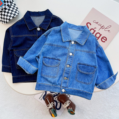 Boy cowboy coat Spring 2023 new pattern Trend children Jacket jacket Children Western style Fashionable Cardigan