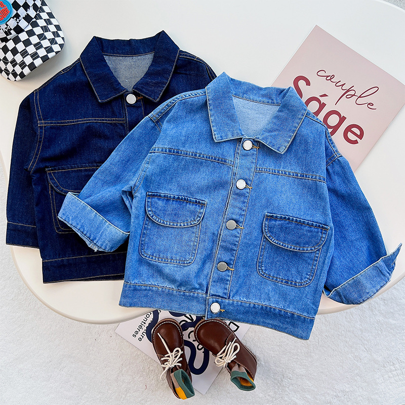 Boy cowboy coat Spring 2023 new pattern Trend children Jacket jacket Children Western style Fashionable Cardigan