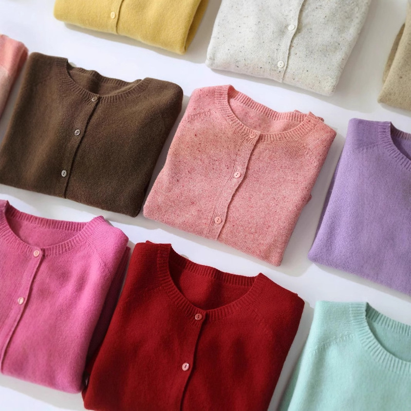 Penny's Step Edition Seamless One-piece 16-piece Double-strand 100 Wool Soft Waxy Warm Elegant Casual Knitted Cardigan Sweater