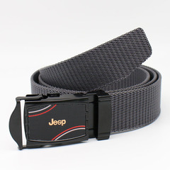 Summer Adult Solid Color Single Ring Woven Canvas Nylon Belt Casual Men's Suit Belt Iron Black