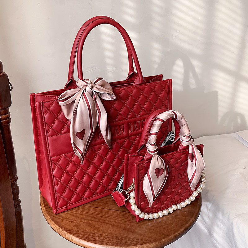 Bolsos para mujer 2024, nuevo estilo, bolso de mano con diseño de rombos, gran capacidad, bolso tote de color liso, texturizado, moderno, bolso bandolera.