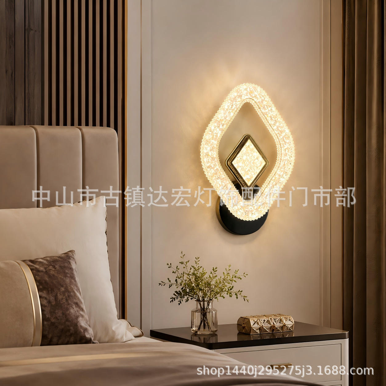 Iluminación de pared de fondo de TV de sala de estar nórdica moderna y creativa, nueva lámpara de cama de dormitorio para exportación