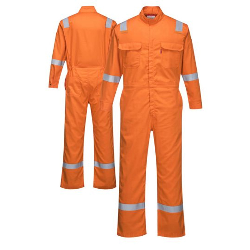 来样批量生产 黄色纯棉阻燃防火工装连体服 防火防护服