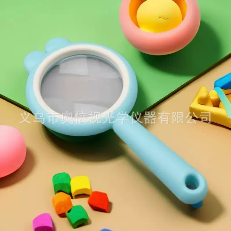 75mm放大镜 幼儿园小学生科学实验便携式彩色塑料手持观察放大镜