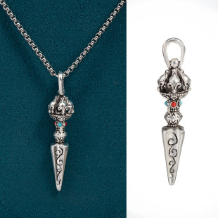 Zunmi Seiko Demon-Conquering Vajra Peace Talisman Necklace Pendant Pendant Six-Word Mantra Men's Retro Necklace