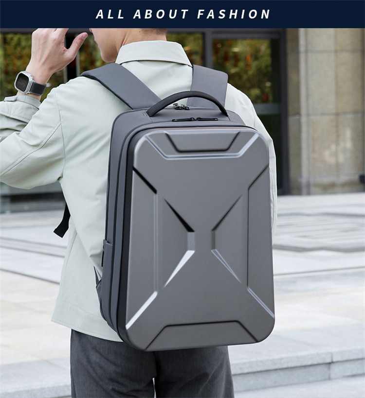 A new cross-border hard-shell business backpack with large capacity and multiple functions, a 17-inch computer bag for commuting and business trips, and a high-end feel on both shoulders undefined