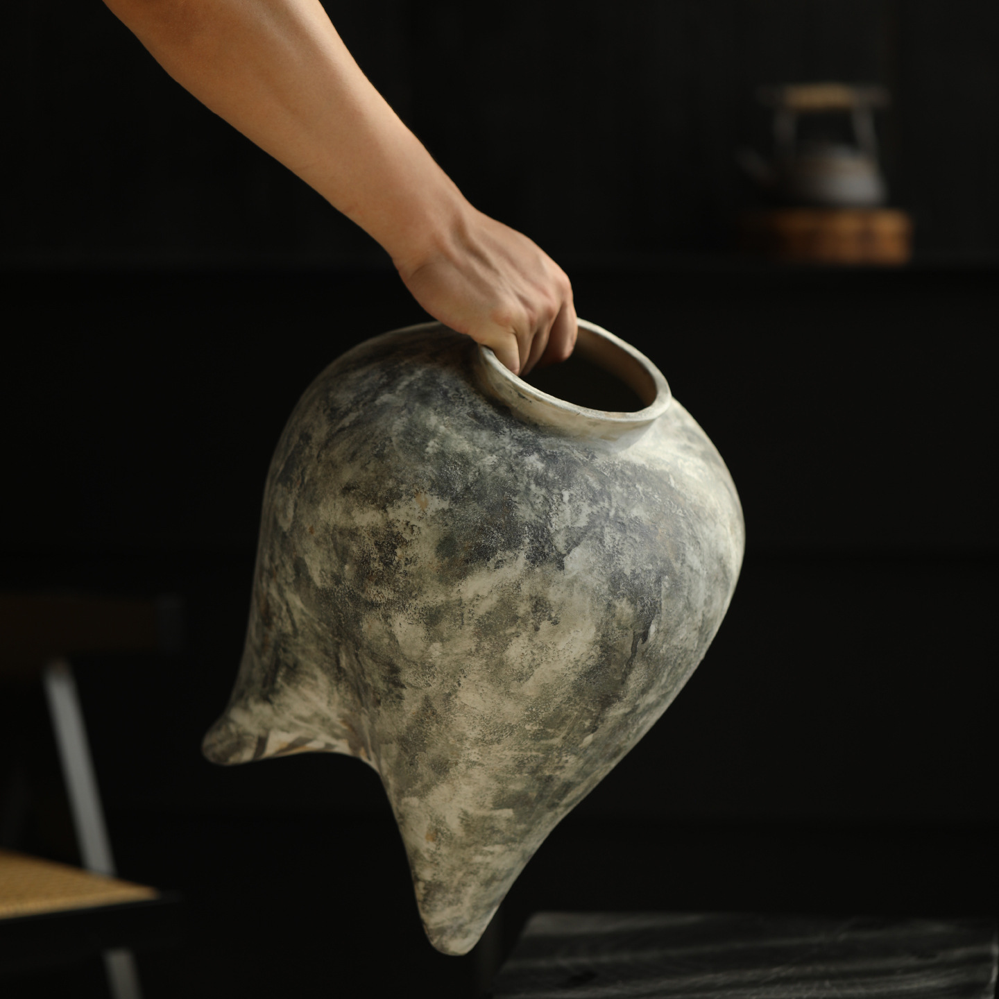 Jingdezhen nuevo vasos de cerámica china retro nostálgica vasos de cerámica gruesa de alto nivel de flor sensores decoración de la sala de estar