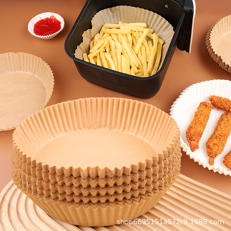 エアフライヤー専用紙皿家庭用高温耐性油吸収紙パッド食品オーブンベーキングラウンド耐油紙|undefined