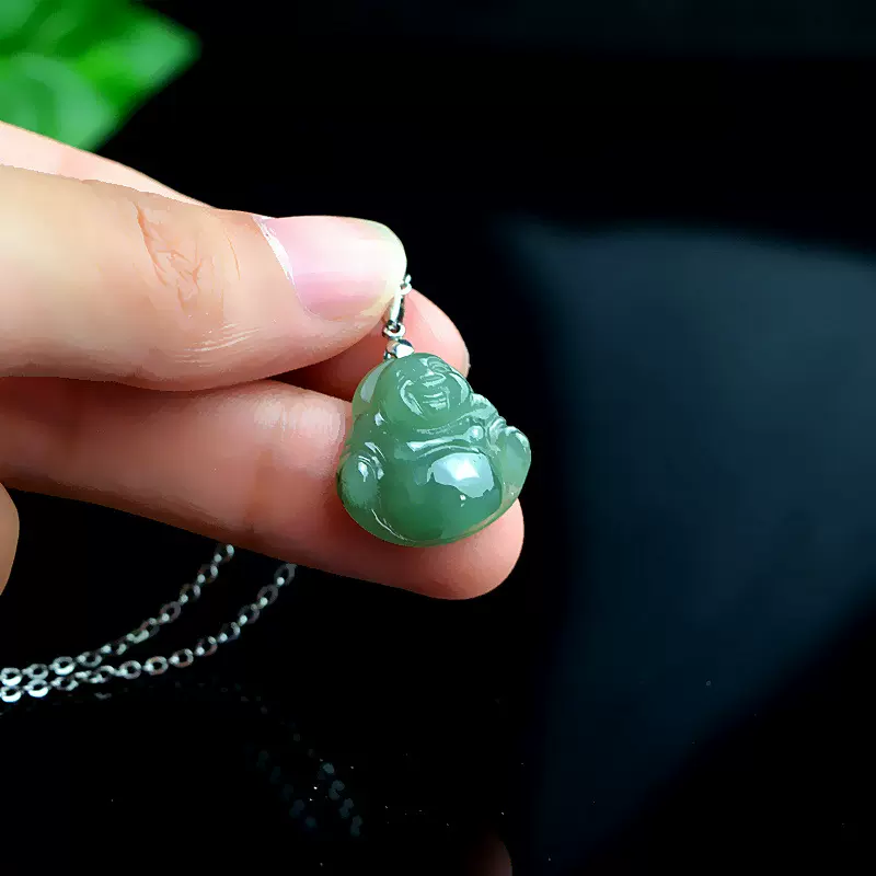 缅甸A货小玉佛吊坠天然翡翠吊坠玉佛公挂件玉佩挂坠女款项链挂件