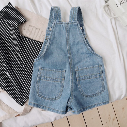 Girls denim overalls shorts  spring new style boys and girls baby casual pants children's clothing wholesale 5512